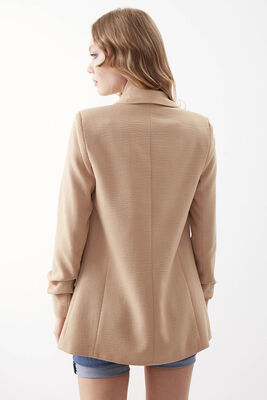 Kolu Büzgülü Viskon Keten Ceket - Thumbnail (29)