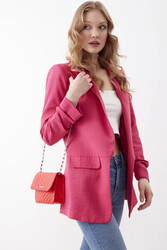 Kolu Büzgülü Viskon Keten Ceket - 34