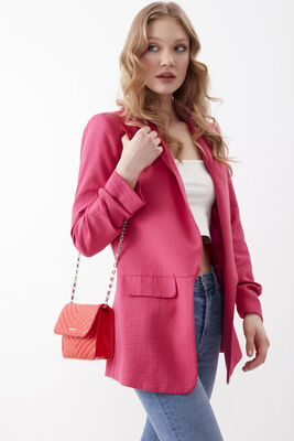 Kolu Büzgülü Viskon Keten Ceket - 34