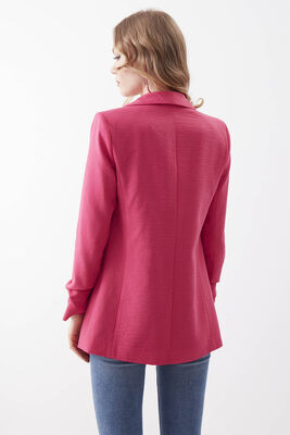 Kolu Büzgülü Viskon Keten Ceket - 36