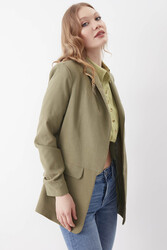 Kolu Büzgülü Viskon Keten Ceket - 39