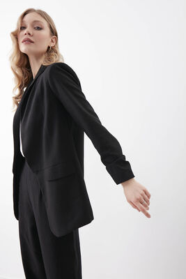 Kolu Büzgülü Viskon Keten Ceket - Thumbnail (15)