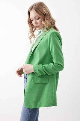 Kolu Büzgülü Viskon Keten Ceket - 53