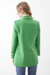 Kolu Büzgülü Viskon Keten Ceket - 54