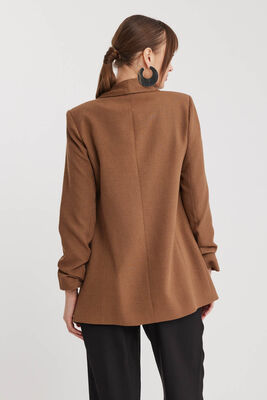 Kolu Büzgülü Viskon Keten Ceket - Thumbnail (11)