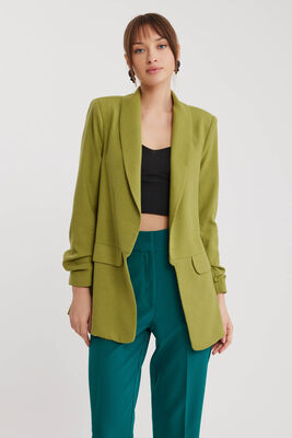 VİTRİN - Kolu Büzgülü Viskon Keten Ceket (1)