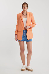 Kolu Büzgülü Viskon Keten Ceket - 62