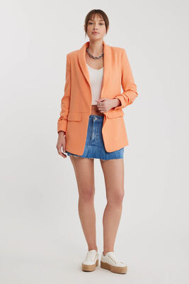 Kolu Büzgülü Viskon Keten Ceket - 62