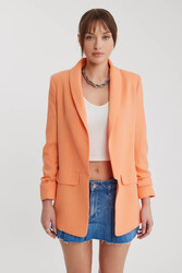 Kolu Büzgülü Viskon Keten Ceket - 63