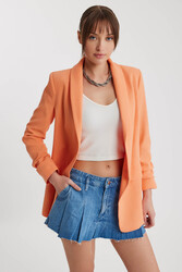 Kolu Büzgülü Viskon Keten Ceket - 61