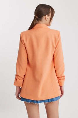 Kolu Büzgülü Viskon Keten Ceket - 66