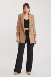 Kolu Büzgülü Viskon Keten Ceket - 69