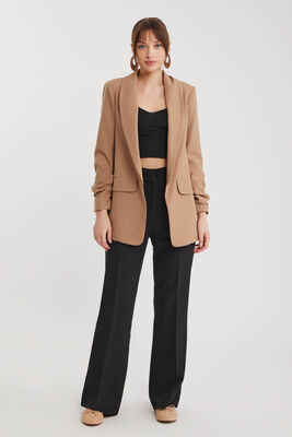 Kolu Büzgülü Viskon Keten Ceket - 69