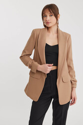 Kolu Büzgülü Viskon Keten Ceket - 71