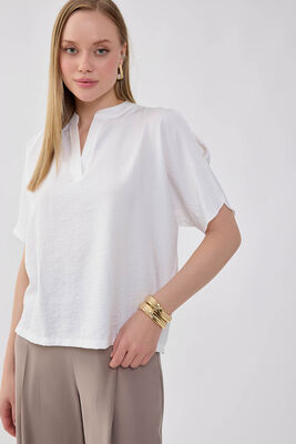 Krinkıl Kumaş Kol Detaylı Bluz (1)