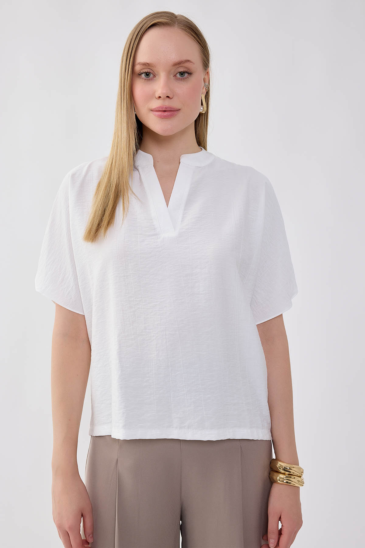 VİTRİN - Krinkıl Kumaş Kol Detaylı Bluz