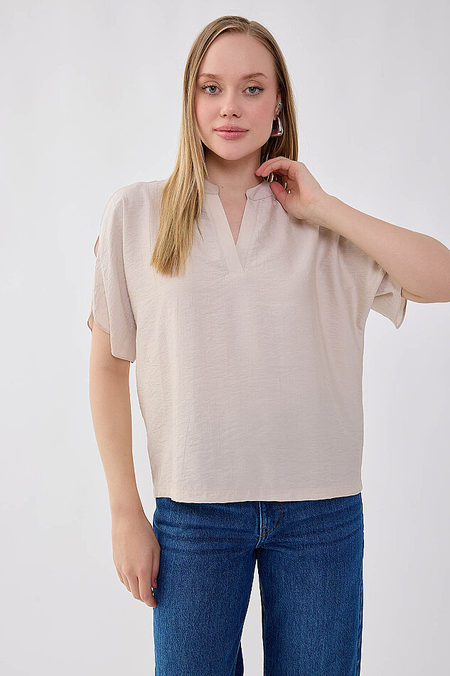 Krinkıl Kumaş Kol Detaylı Bluz - 26