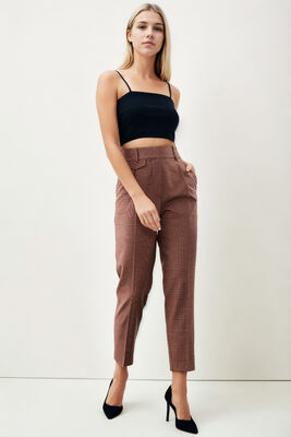 Küçük Cep Detaylı Ekose Pantolon - Thumbnail (5)