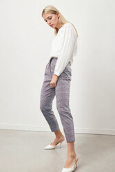 Küçük Cep Detaylı Ekose Pantolon - 3