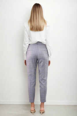 Küçük Cep Detaylı Ekose Pantolon - Thumbnail (3)