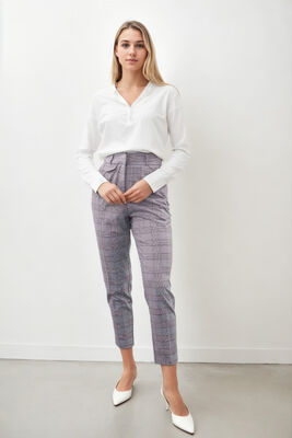 VİTRİN - Küçük Cep Detaylı Ekose Pantolon