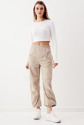 Lastik Detaylı Paraşüt Kumaş Pantolon - Thumbnail (10)