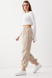 Lastik Detaylı Paraşüt Kumaş Pantolon - 12