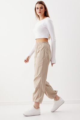 Lastik Detaylı Paraşüt Kumaş Pantolon - Thumbnail (11)