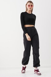 Lastik Detaylı Paraşüt Kumaş Pantolon - 16