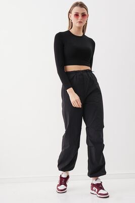 Lastik Detaylı Paraşüt Kumaş Pantolon - Thumbnail (15)