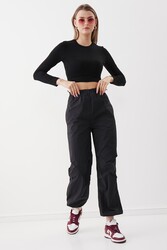 Lastik Detaylı Paraşüt Kumaş Pantolon - 17