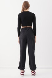 Lastik Detaylı Paraşüt Kumaş Pantolon - 20