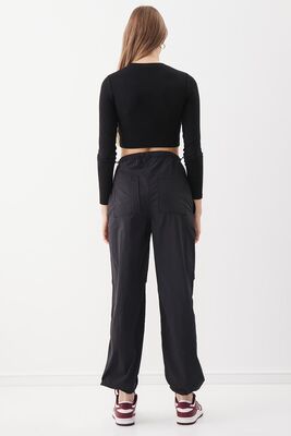 Lastik Detaylı Paraşüt Kumaş Pantolon - Thumbnail (19)