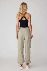 Lastik Detaylı Paraşüt Kumaş Pantolon - 5