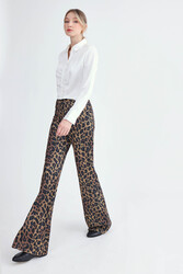 Leopar Desen İspanyol Paça Pantolon (1)