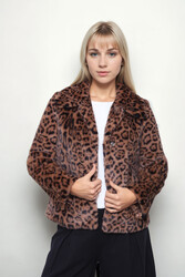 Leopar Desen Yumoş Çıtçıtlı Ceket (1)