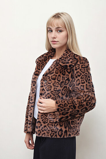 Leopar Desen Yumoş Çıtçıtlı Ceket - 3