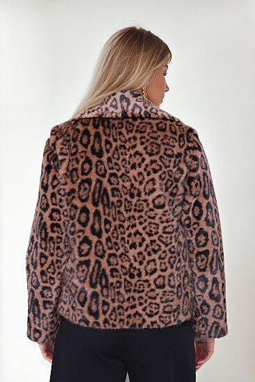 Leopar Desen Yumoş Çıtçıtlı Ceket - 5