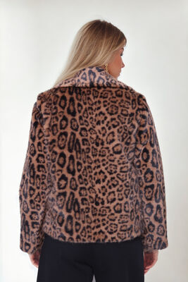 Leopar Desen Yumoş Çıtçıtlı Ceket - Thumbnail (4)