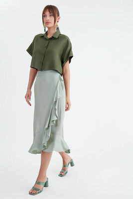 Midi Boy Fırfırlı Etek - 3