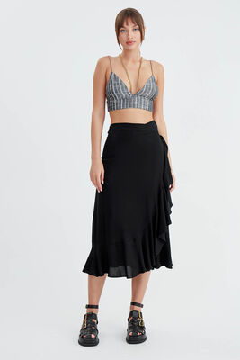 Midi Boy Fırfırlı Etek - 7