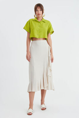 Midi Boy Fırfırlı Etek - 13