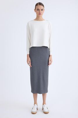 VİTRİN - Midi Boy Fitilli Kalem Etek