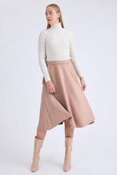 Midi Boy Süet Kloş Etek - 14