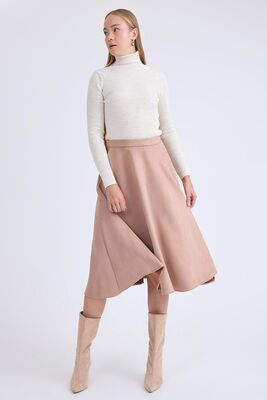 Midi Boy Süet Kloş Etek - 14