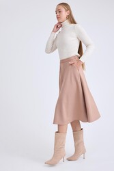 Midi Boy Süet Kloş Etek - 16