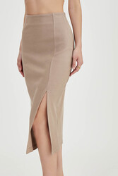 Midi Boy Yırtmaçlı Etek - 15