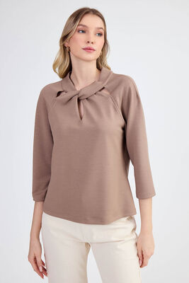 Modal Kumaş Önü Düğümlü Bluz - 2