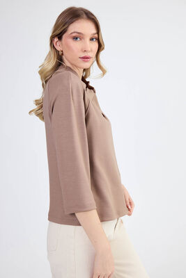Modal Kumaş Önü Düğümlü Bluz - 4