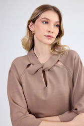 Modal Kumaş Önü Düğümlü Bluz - 6